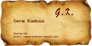 Germ Kadosa névjegykártya